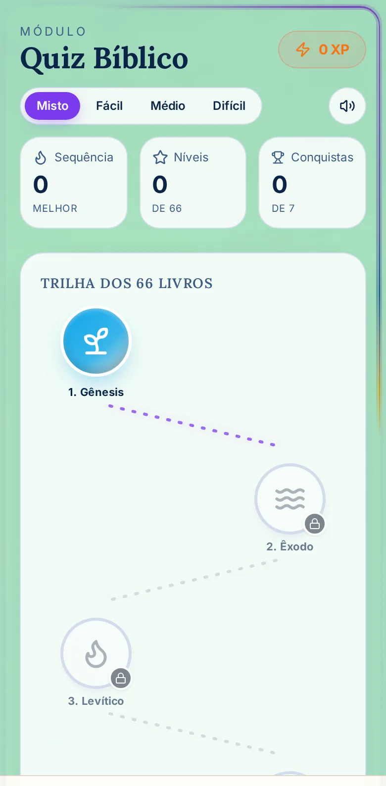 Tela Quiz do app Bíblia Fácil